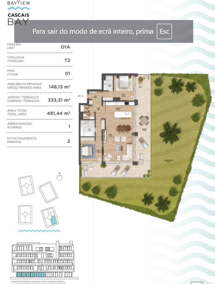 2 Bedroom Apartment with garden, Cascais 1369465839