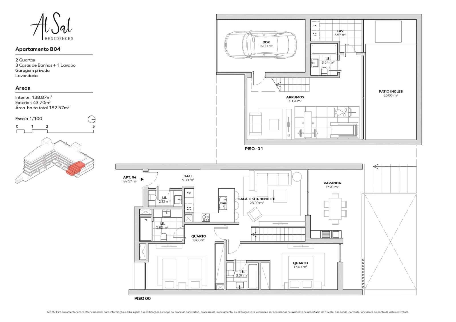 Duplex T2 + 1 com piscina - Imagem 20