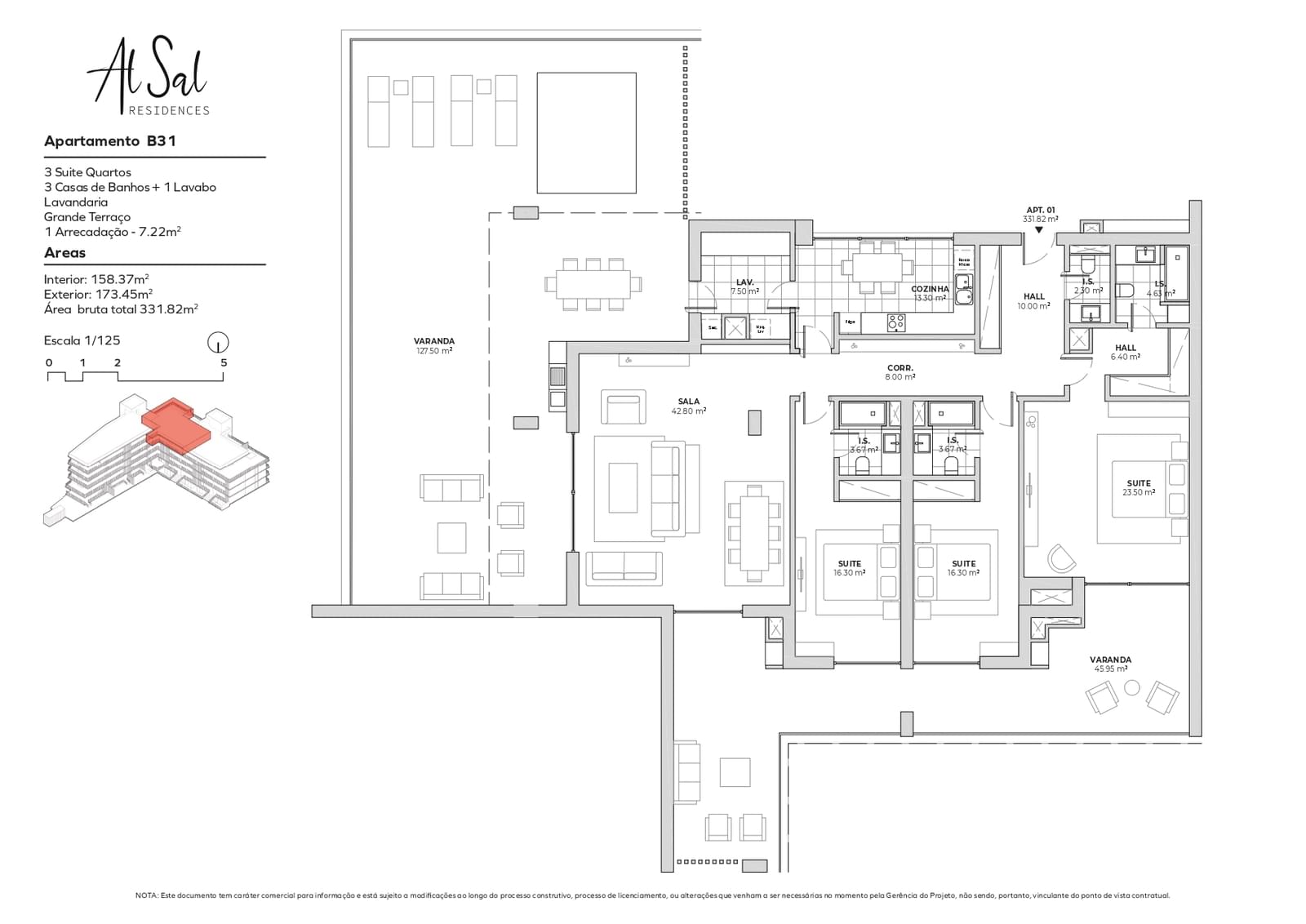 Penthouse T3 com piscina, Alcochete - Imagem 20